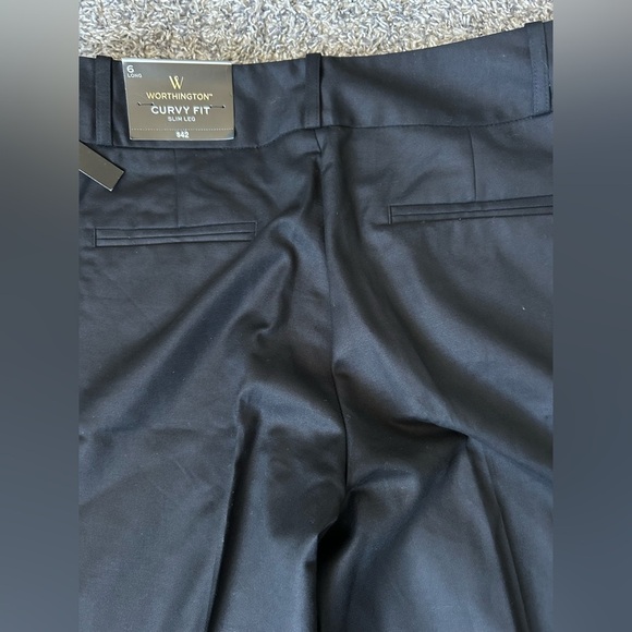 Worthington NWT Curvy Slim Leg Basic Black Pants size 6 Long - Picture 5 of 8